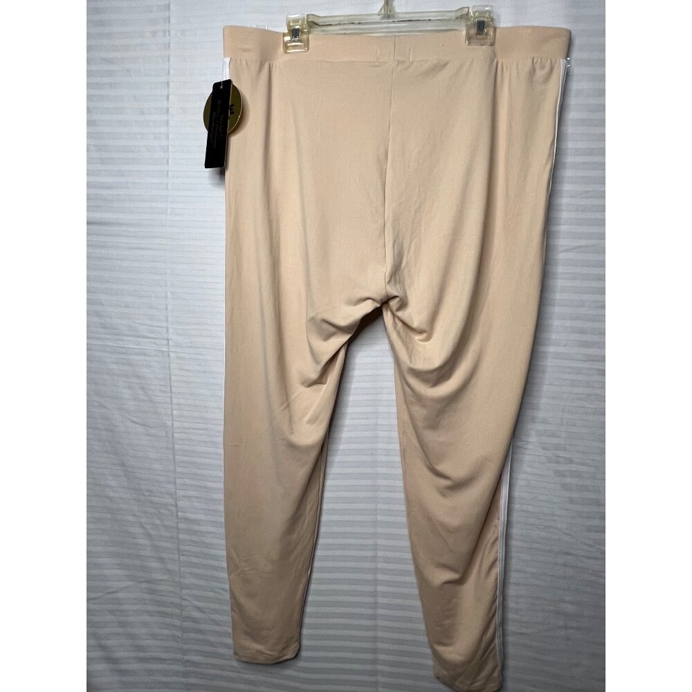 feathers Beige Hoodie & Legging Set with White Side Stripes - Picture 5 of 16